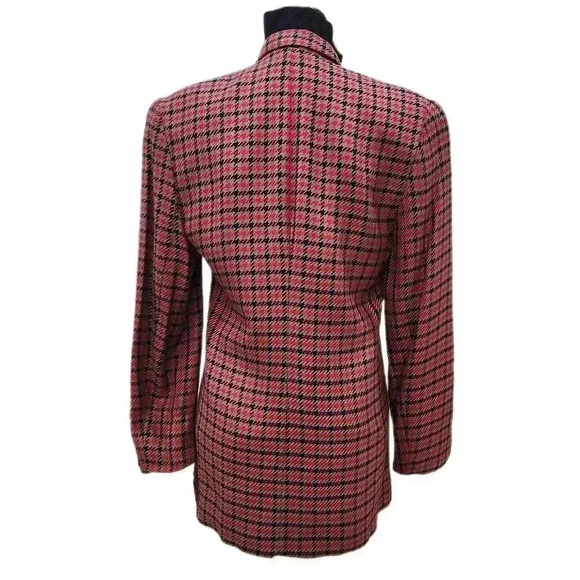 Vintage Paul Stanley Red Black Plaid Blazer • Power Suit Jacket • Women's 4 - Picture 5 of 13